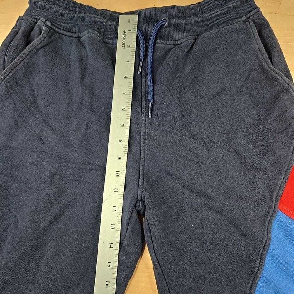 Staple Pigeon Men's Sweat Short Navy Blue/Red Fleece Striped Logo Size L - Picture 10 of 12